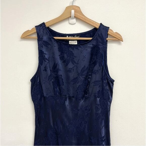 Vintage Y2K 90s Floral Romantic Empire Waist Sleeveless High Neck Maxi Dress - S - Picture 4 of 12